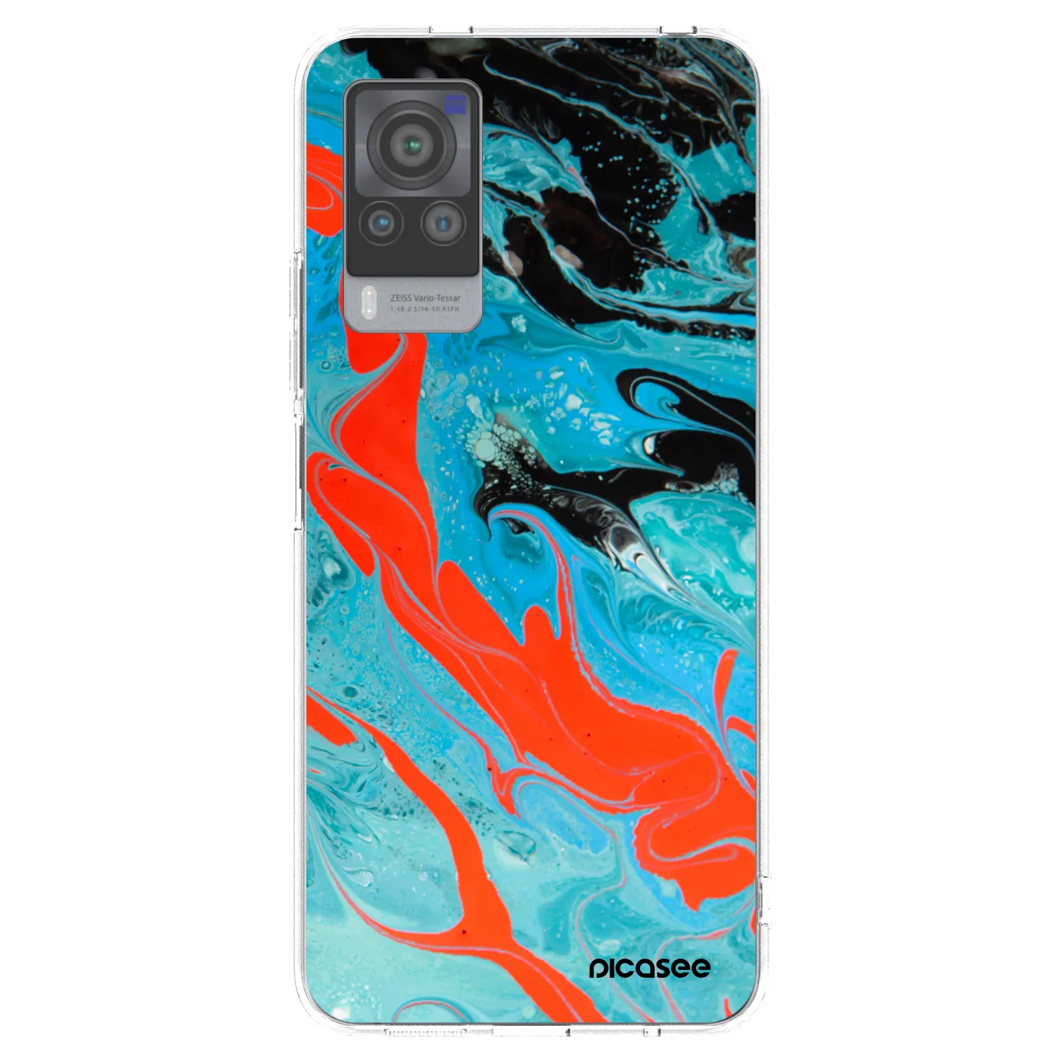 Picasee átlátszó szilikon tok az alábbi mobiltelefonokra Vivo X60 Pro 5G - Blue Magma