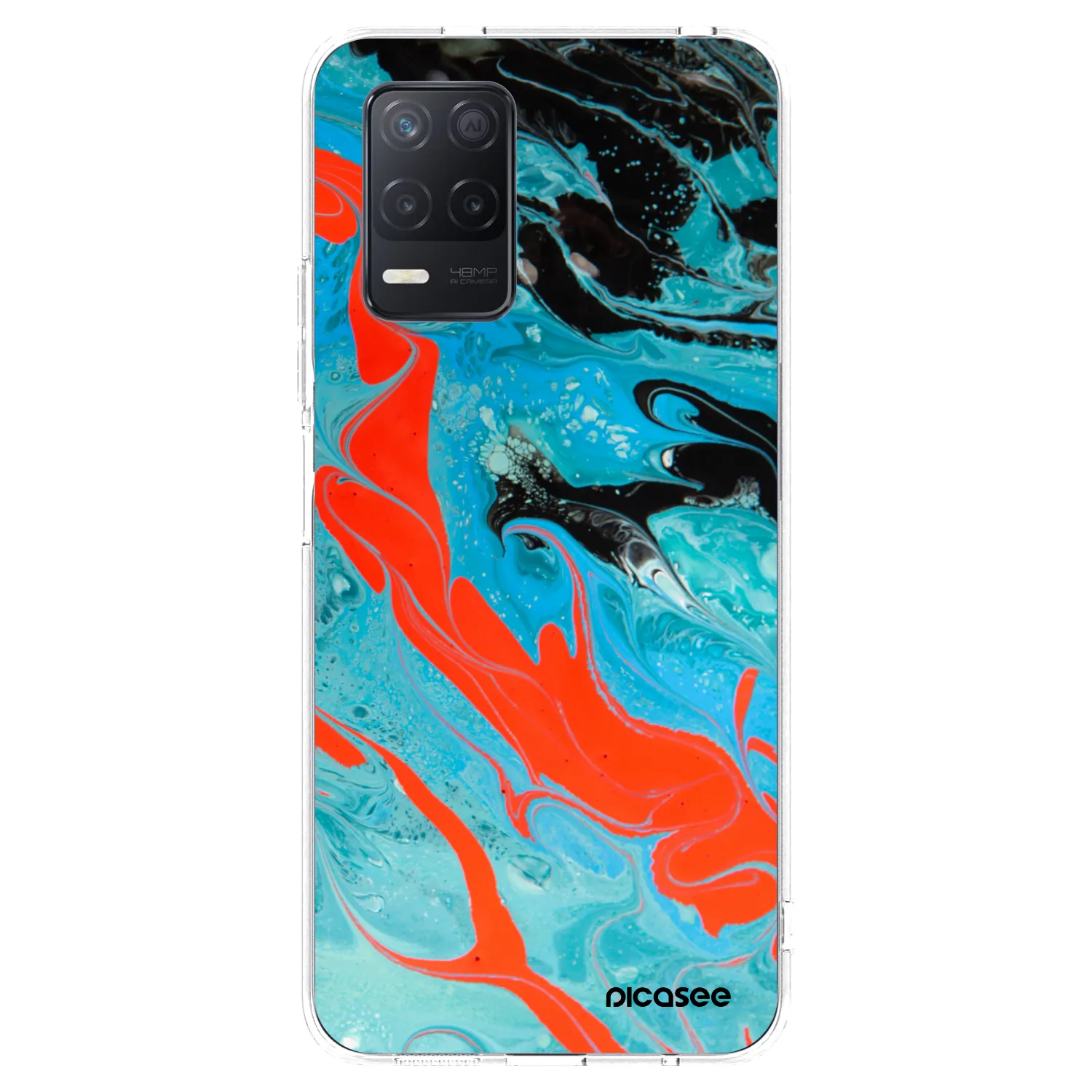 Picasee átlátszó szilikon tok az alábbi mobiltelefonokra Realme 8 5G - Blue Magma