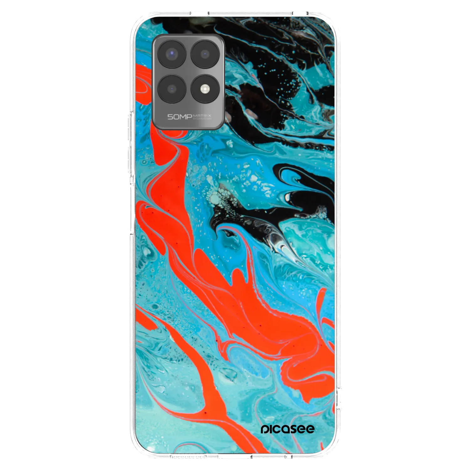 Picasee átlátszó szilikon tok az alábbi mobiltelefonokra Realme 8i - Blue Magma