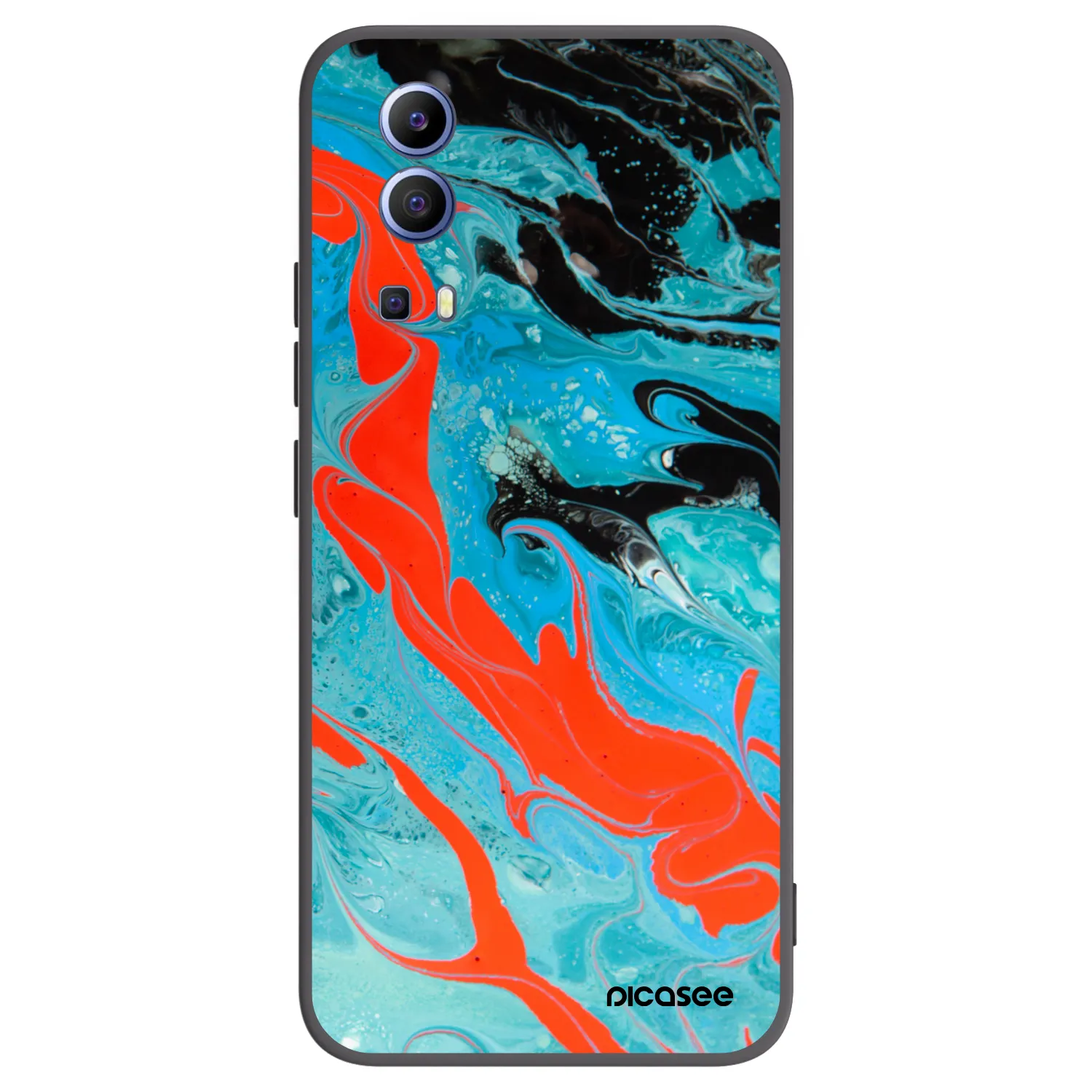 Picasee fekete szilikon tok az alábbi mobiltelefonokra Vivo Y52 5G - Blue Magma