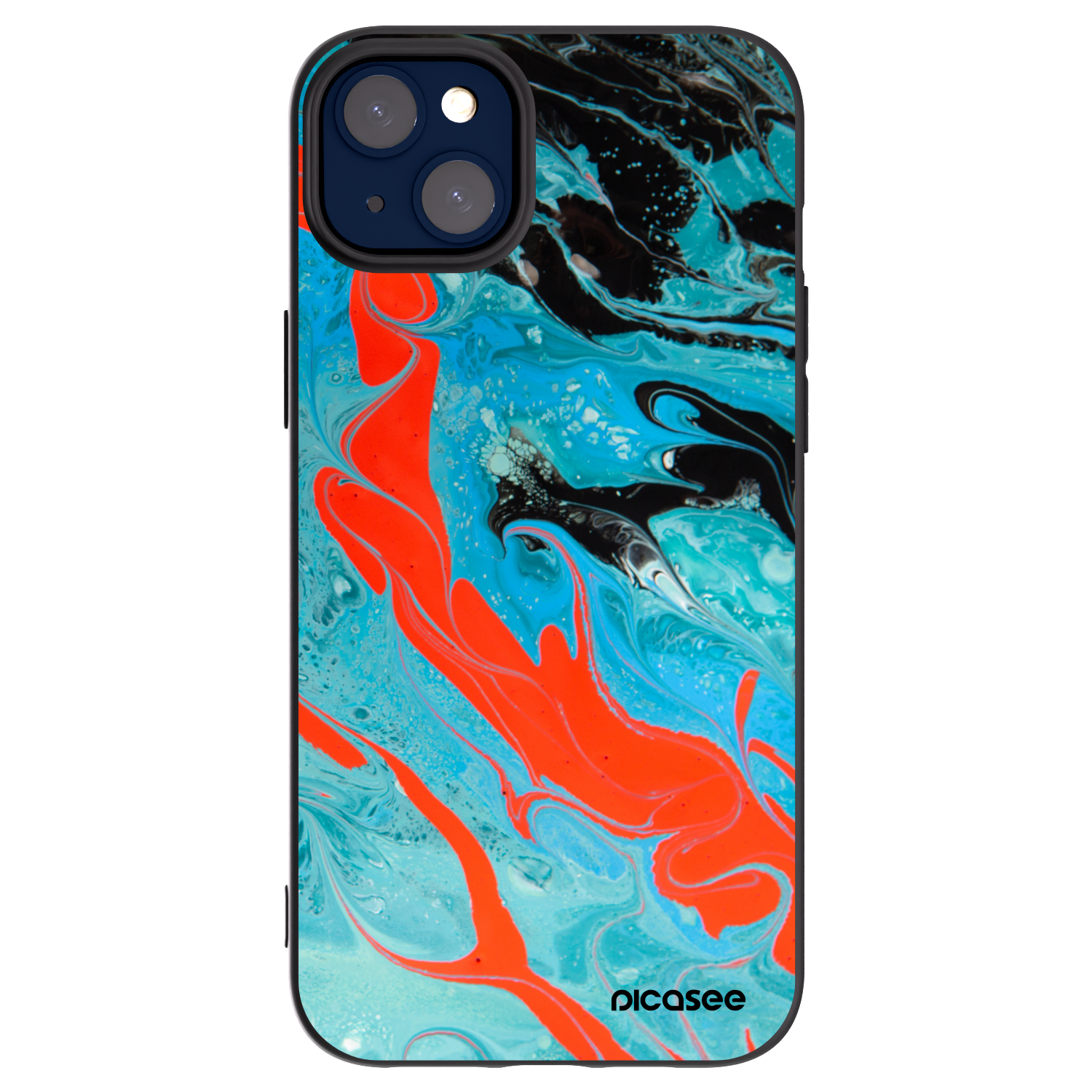 Picasee fekete szilikon tok az alábbi mobiltelefonokra Apple iPhone 14 Plus - Blue Magma