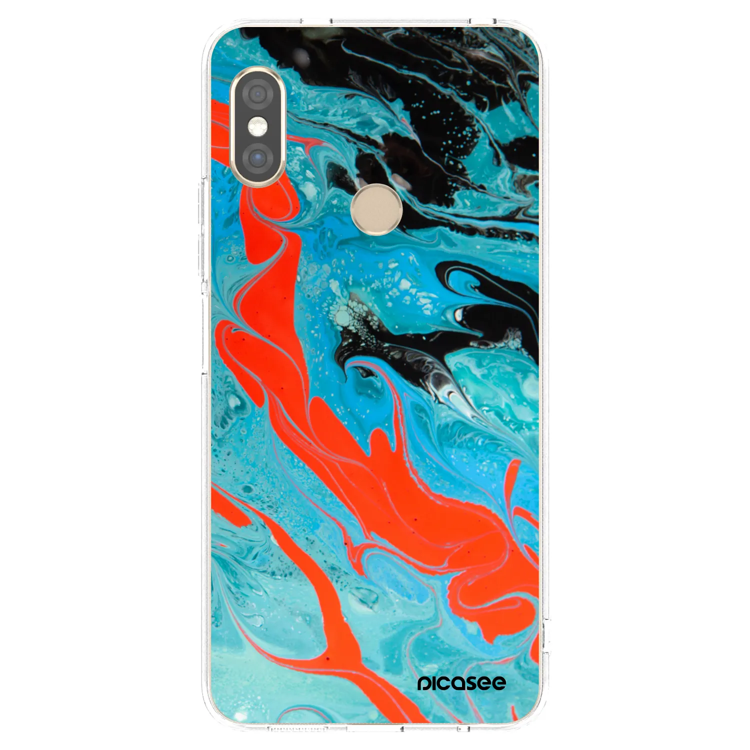 Picasee átlátszó szilikon tok az alábbi mobiltelefonokra Xiaomi Redmi Note 5 Global - Blue Magma