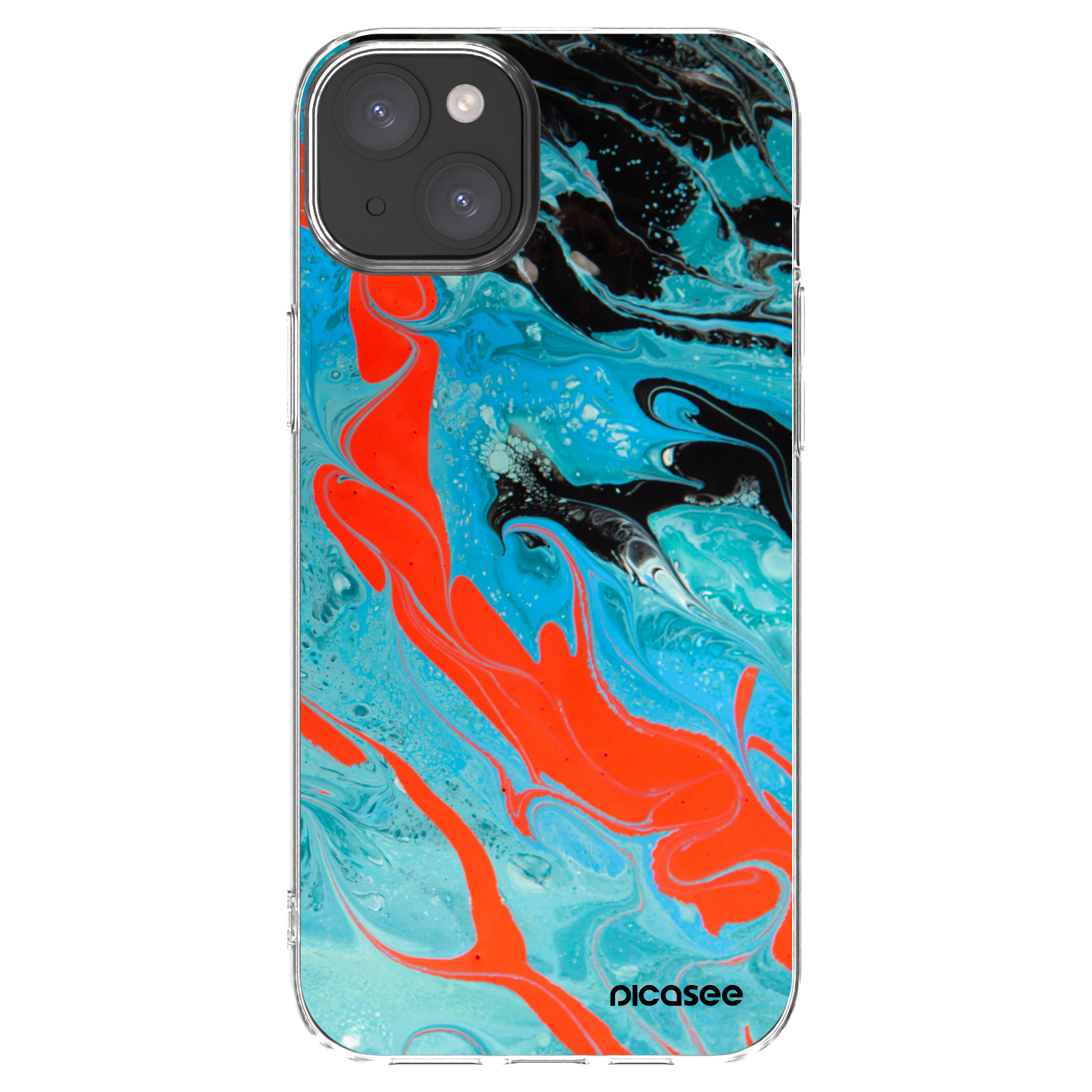 Picasee átlátszó szilikon tok az alábbi mobiltelefonokra Apple iPhone 15 Plus - Blue Magma