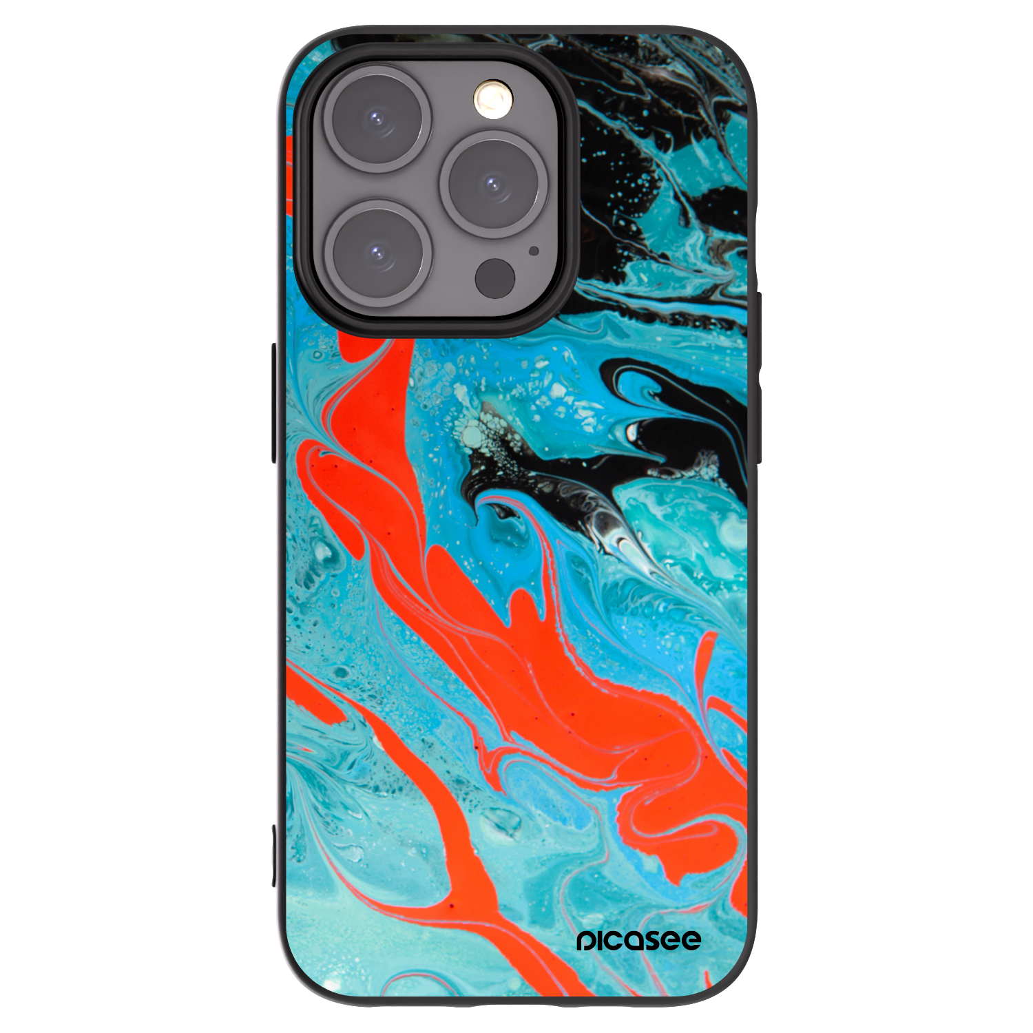 Picasee fekete szilikon tok az alábbi mobiltelefonokra Apple iPhone 15 Pro - Blue Magma