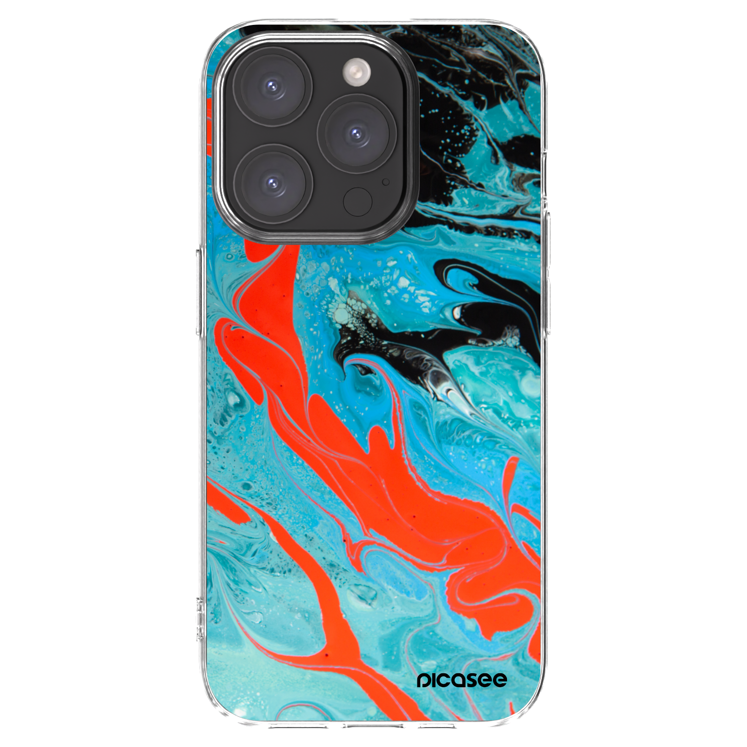 Picasee átlátszó szilikon tok az alábbi mobiltelefonokra Apple iPhone 15 Pro - Blue Magma