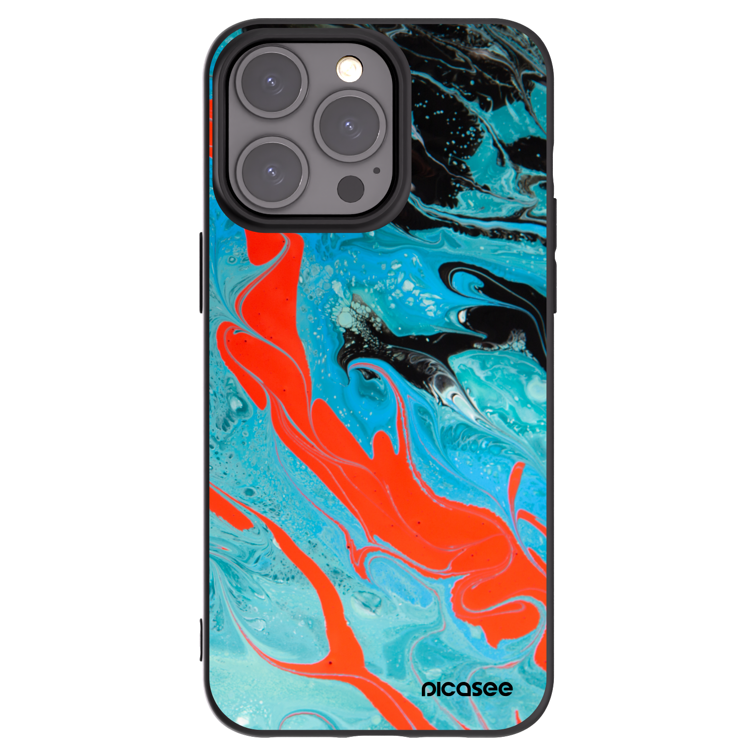 Picasee fekete szilikon tok az alábbi mobiltelefonokra Apple iPhone 15 Pro Max - Blue Magma
