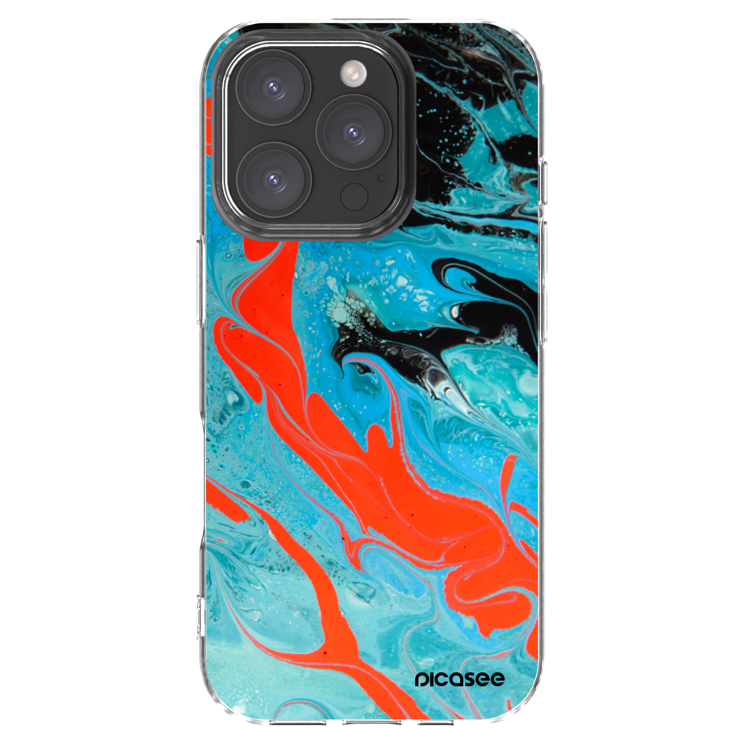 Picasee átlátszó szilikon tok az alábbi mobiltelefonokra Apple iPhone 16 Pro - Blue Magma