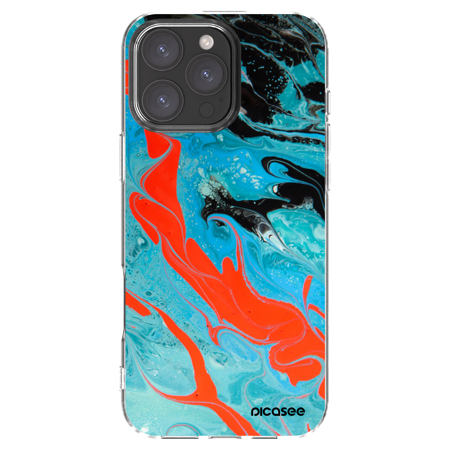 Picasee átlátszó szilikon tok az alábbi mobiltelefonokra Apple iPhone 16 Pro Max - Blue Magma