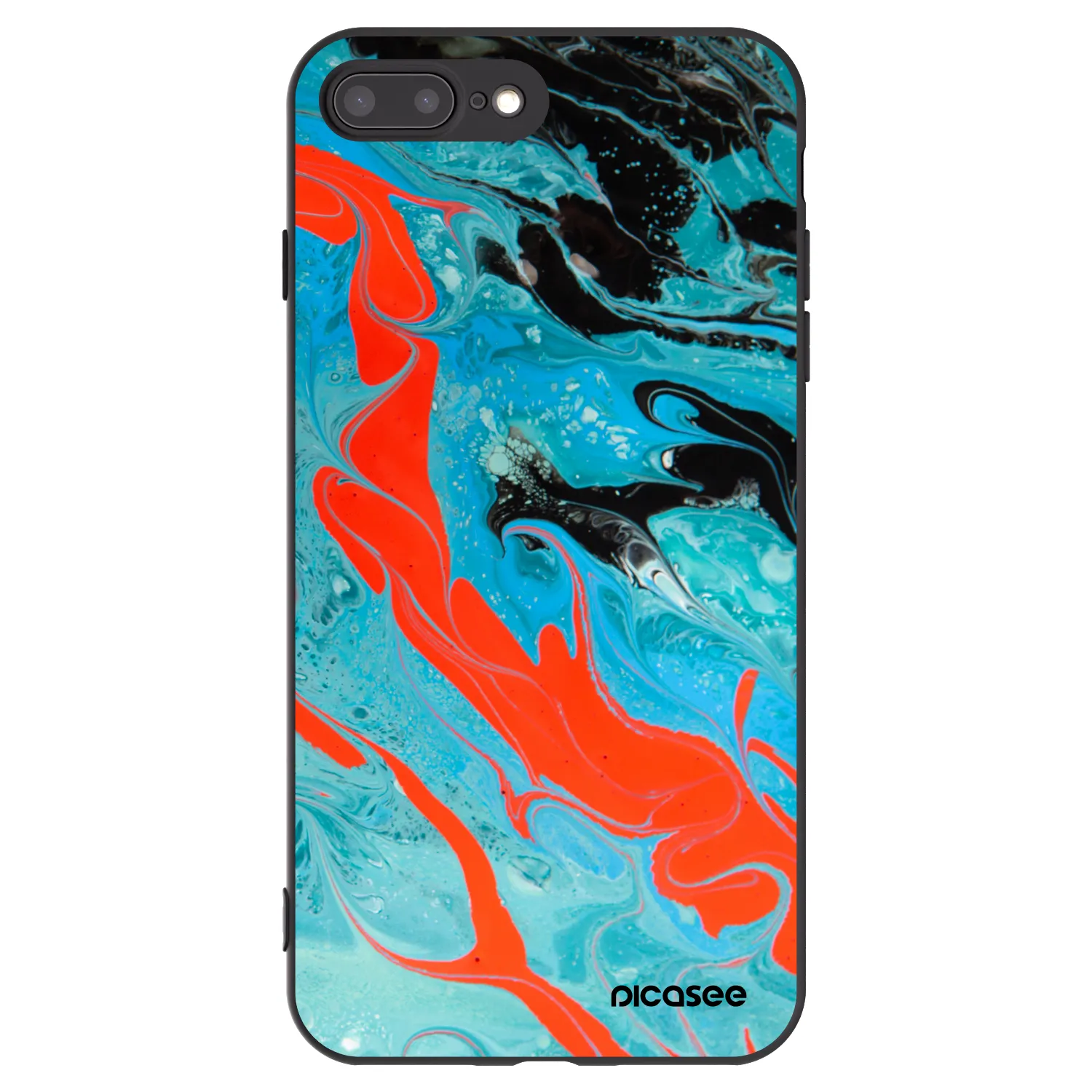 Picasee fekete szilikon tok az alábbi mobiltelefonokra Apple iPhone 8 Plus - Blue Magma