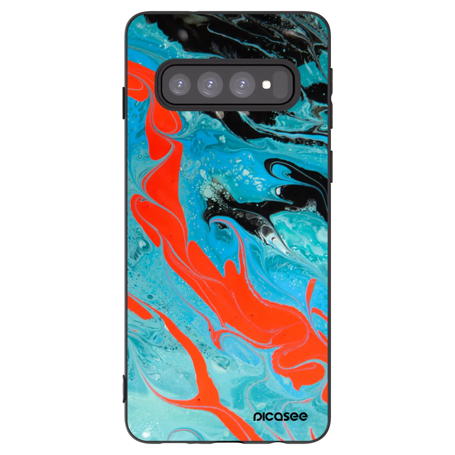 Picasee fekete szilikon tok az alábbi mobiltelefonokra Samsung Galaxy S10 G973 - Blue Magma