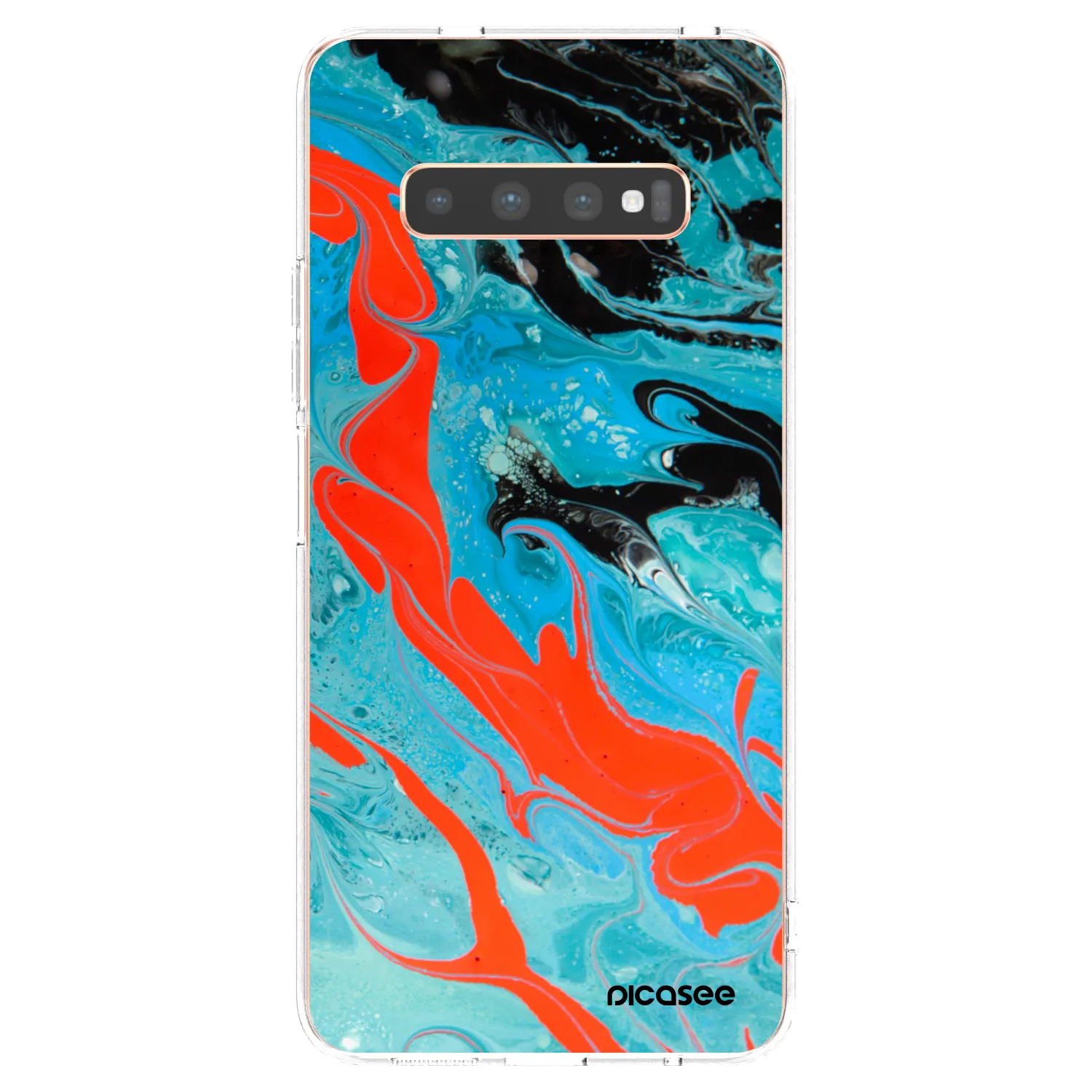 Picasee átlátszó szilikon tok az alábbi mobiltelefonokra Samsung Galaxy S10 Plus G975 - Blue Magma