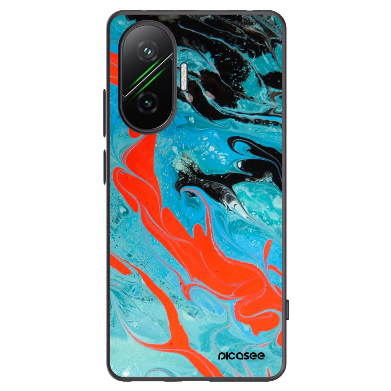Picasee fekete szilikon tok az alábbi mobiltelefonokra Xiaomi Poco F7 Pro 5G - Blue Magma