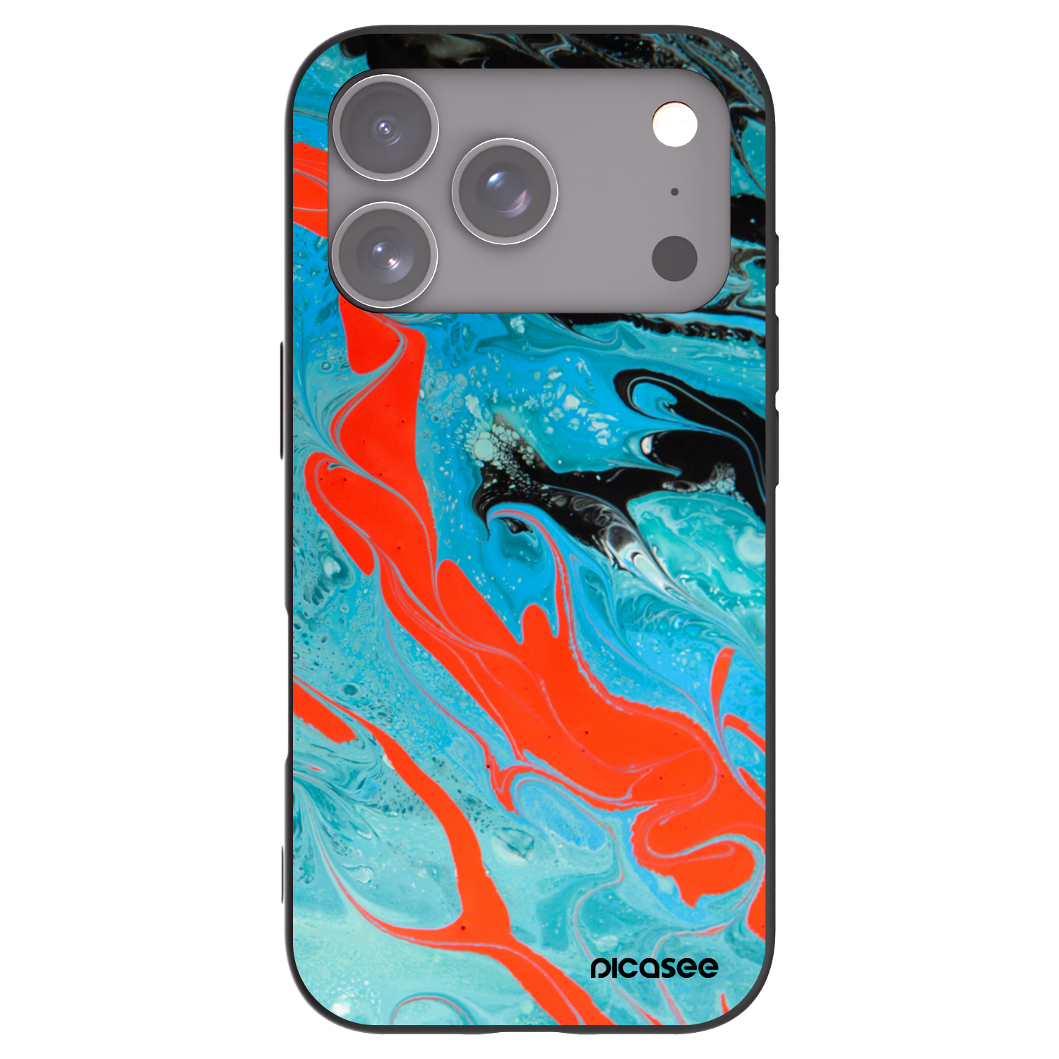 Picasee fekete szilikon tok az alábbi mobiltelefonokra Apple iPhone 17 Pro - Blue Magma