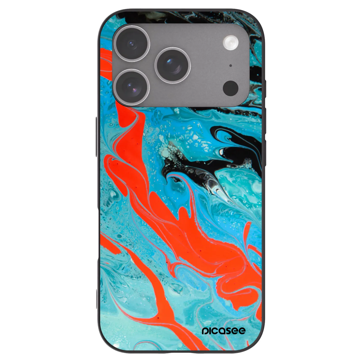 Picasee fekete szilikon tok az alábbi mobiltelefonokra Apple iPhone 18 Pro - Blue Magma