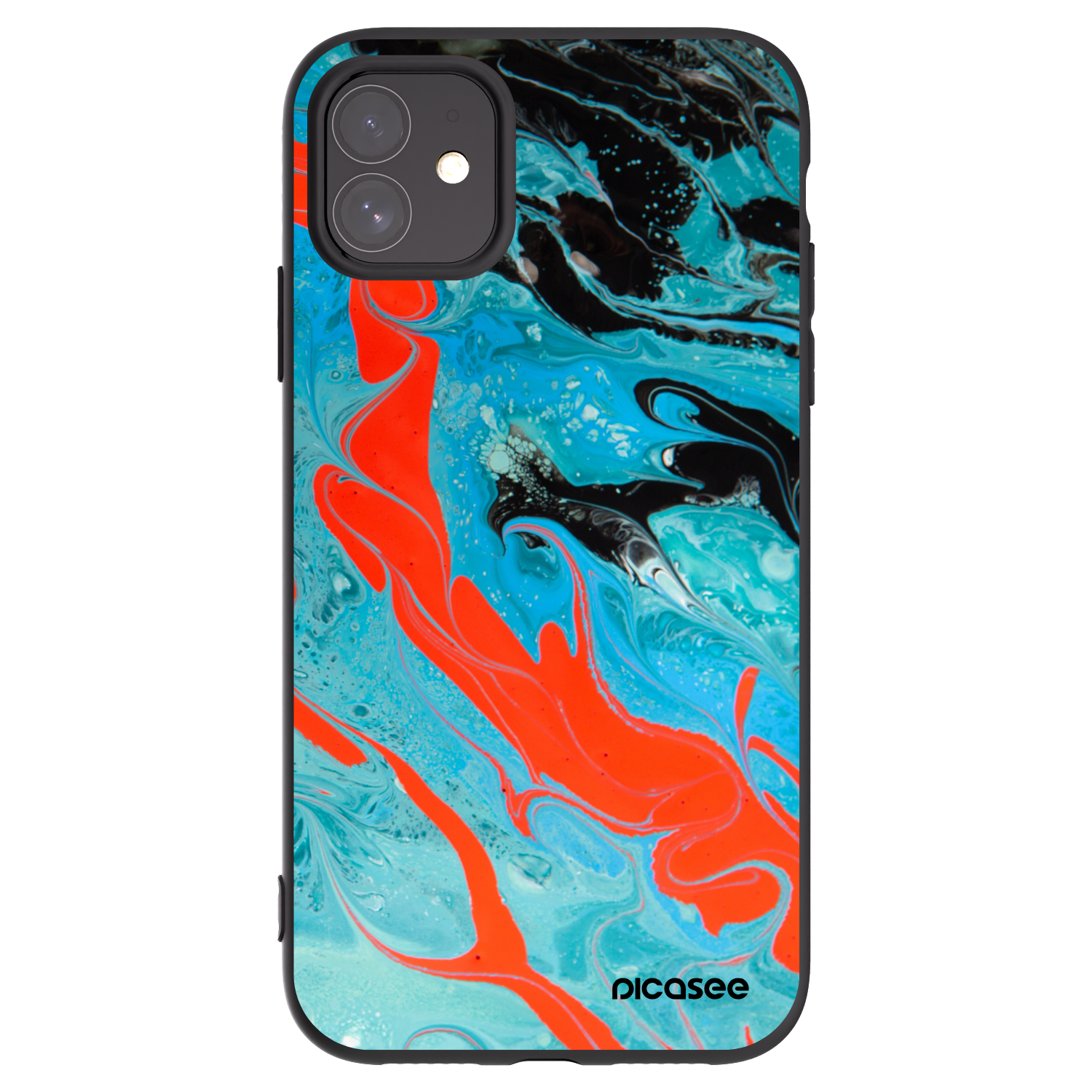 Picasee fekete szilikon tok az alábbi mobiltelefonokra Apple iPhone 11 - Blue Magma