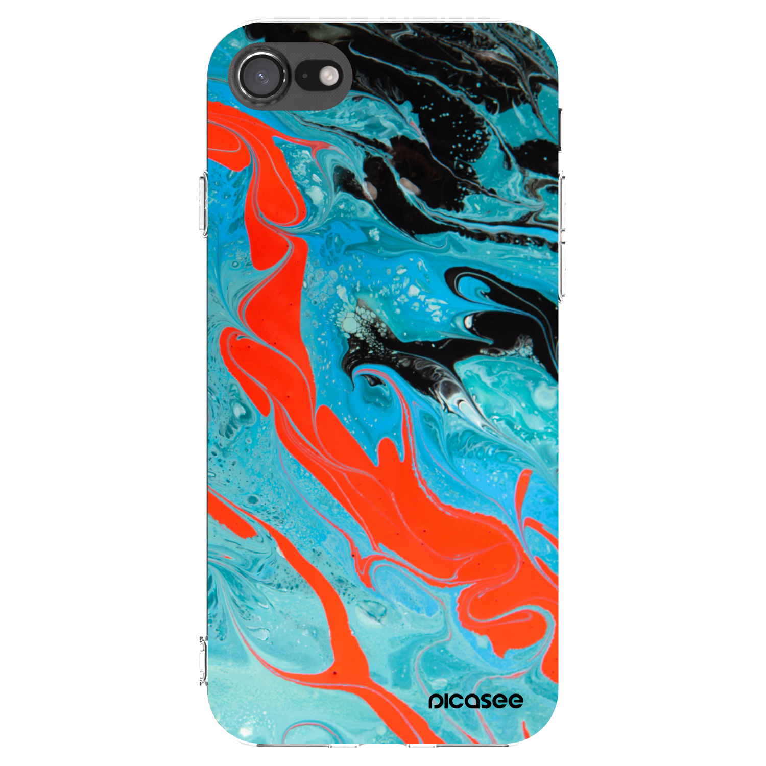 Picasee átlátszó szilikon tok az alábbi mobiltelefonokra Apple iPhone 8 - Blue Magma