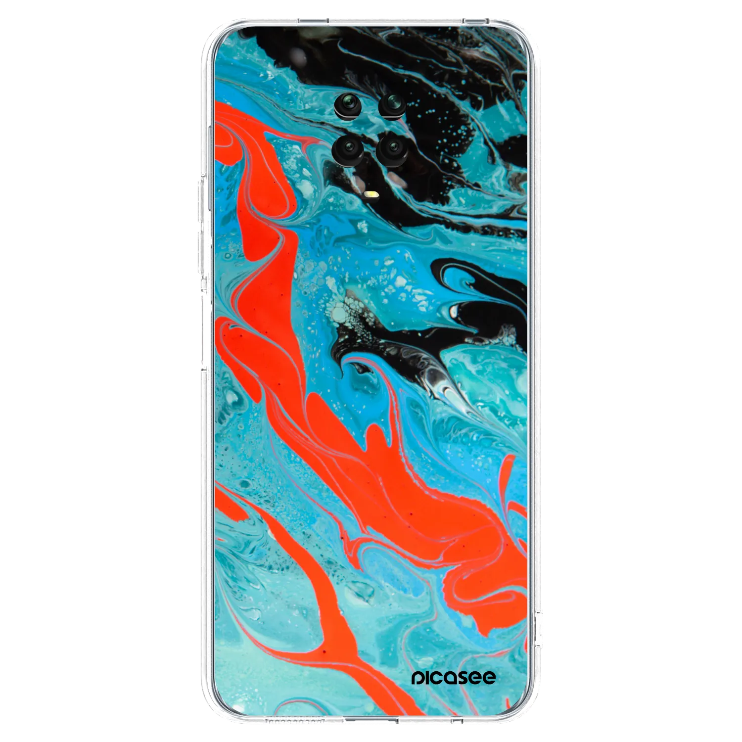 Picasee átlátszó szilikon tok az alábbi mobiltelefonokra Xiaomi Redmi Note 9 Pro - Blue Magma