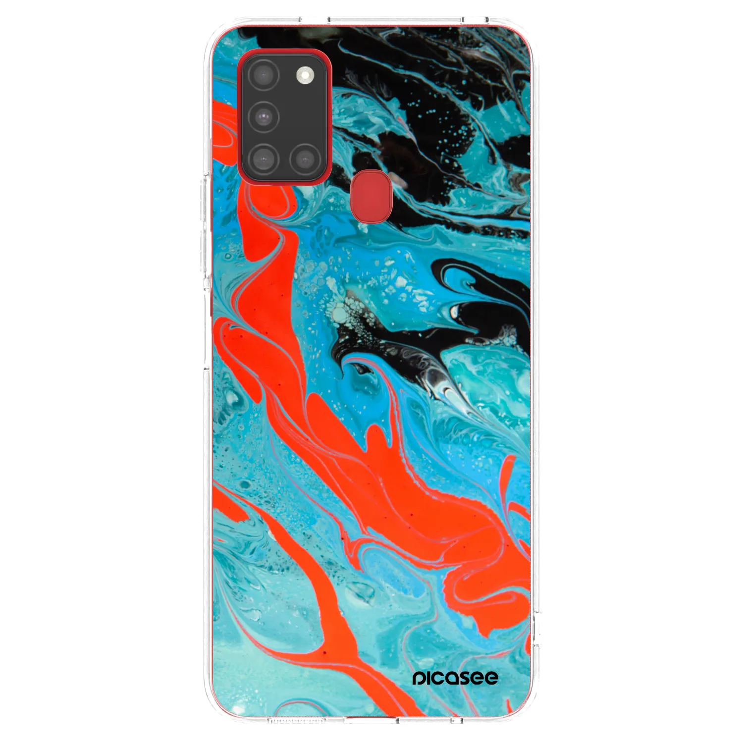 Picasee átlátszó szilikon tok az alábbi mobiltelefonokra Samsung Galaxy A21s - Blue Magma