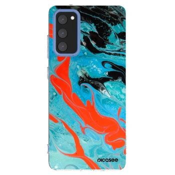 Picasee átlátszó szilikon tok az alábbi mobiltelefonokra Samsung Galaxy S20 FE - Blue Magma