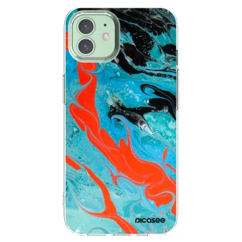 Picasee átlátszó szilikon tok az alábbi mobiltelefonokra Apple iPhone 12 Pro - Blue Magma