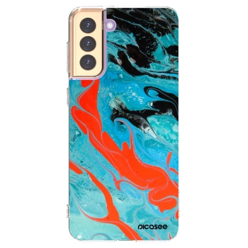 Picasee átlátszó szilikon tok az alábbi mobiltelefonokra Samsung Galaxy S21+ 5G G996F - Blue Magma