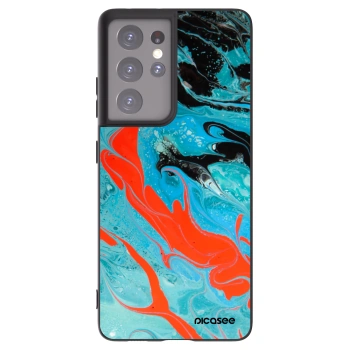 Picasee fekete szilikon tok az alábbi mobiltelefonokra Samsung Galaxy S21 Ultra 5G G998B - Blue Magma