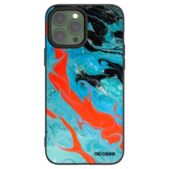 Picasee fekete szilikon tok az alábbi mobiltelefonokra Apple iPhone 13 Pro Max - Blue Magma