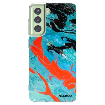 Picasee átlátszó szilikon tok az alábbi mobiltelefonokra Samsung Galaxy S21 FE 5G - Blue Magma