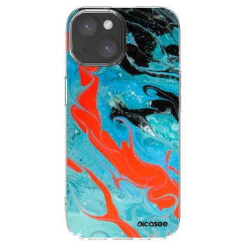 Picasee átlátszó szilikon tok az alábbi mobiltelefonokra Apple iPhone 15 - Blue Magma