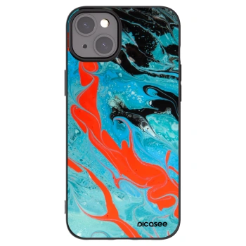 Picasee fekete szilikon tok az alábbi mobiltelefonokra Apple iPhone 15 Plus - Blue Magma