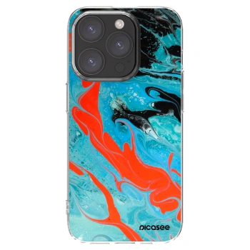 Picasee átlátszó szilikon tok az alábbi mobiltelefonokra Apple iPhone 15 Pro - Blue Magma