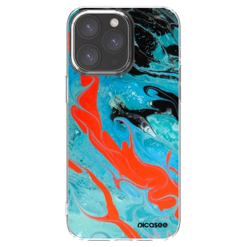 Picasee átlátszó szilikon tok az alábbi mobiltelefonokra Apple iPhone 15 Pro Max - Blue Magma