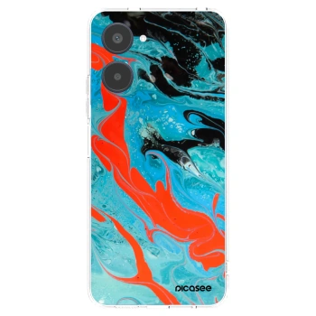 Picasee átlátszó szilikon tok az alábbi mobiltelefonokra Realme 10 4G - Blue Magma