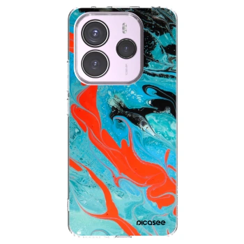 Picasee átlátszó szilikon tok az alábbi mobiltelefonokra Xiaomi Redmi Note 14 5G - Blue Magma