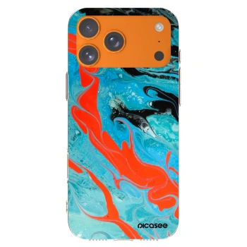 Picasee átlátszó szilikon tok az alábbi mobiltelefonokra Apple iPhone 17 Pro Max - Blue Magma