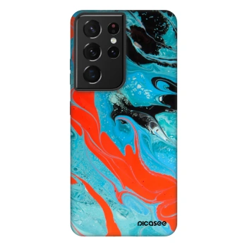 Picasee Fashion Case Samsung Galaxy S21 Ultra 5G G998B - Blue Magma