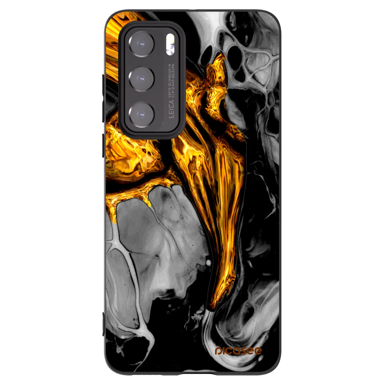 Picasee fekete szilikon tok az alábbi mobiltelefonokra Huawei P40 - Black Gold