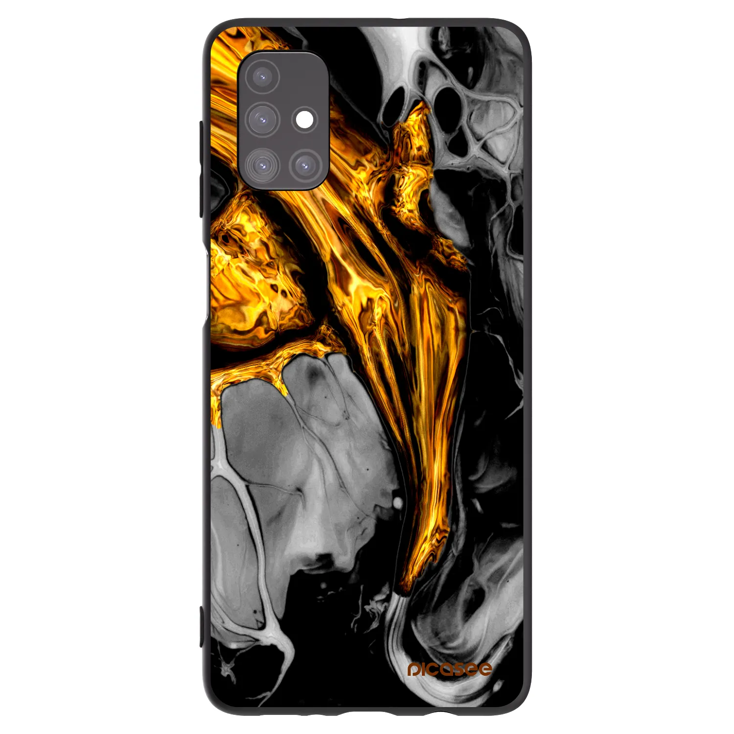 Picasee fekete szilikon tok az alábbi mobiltelefonokra Samsung Galaxy M51 M515F - Black Gold