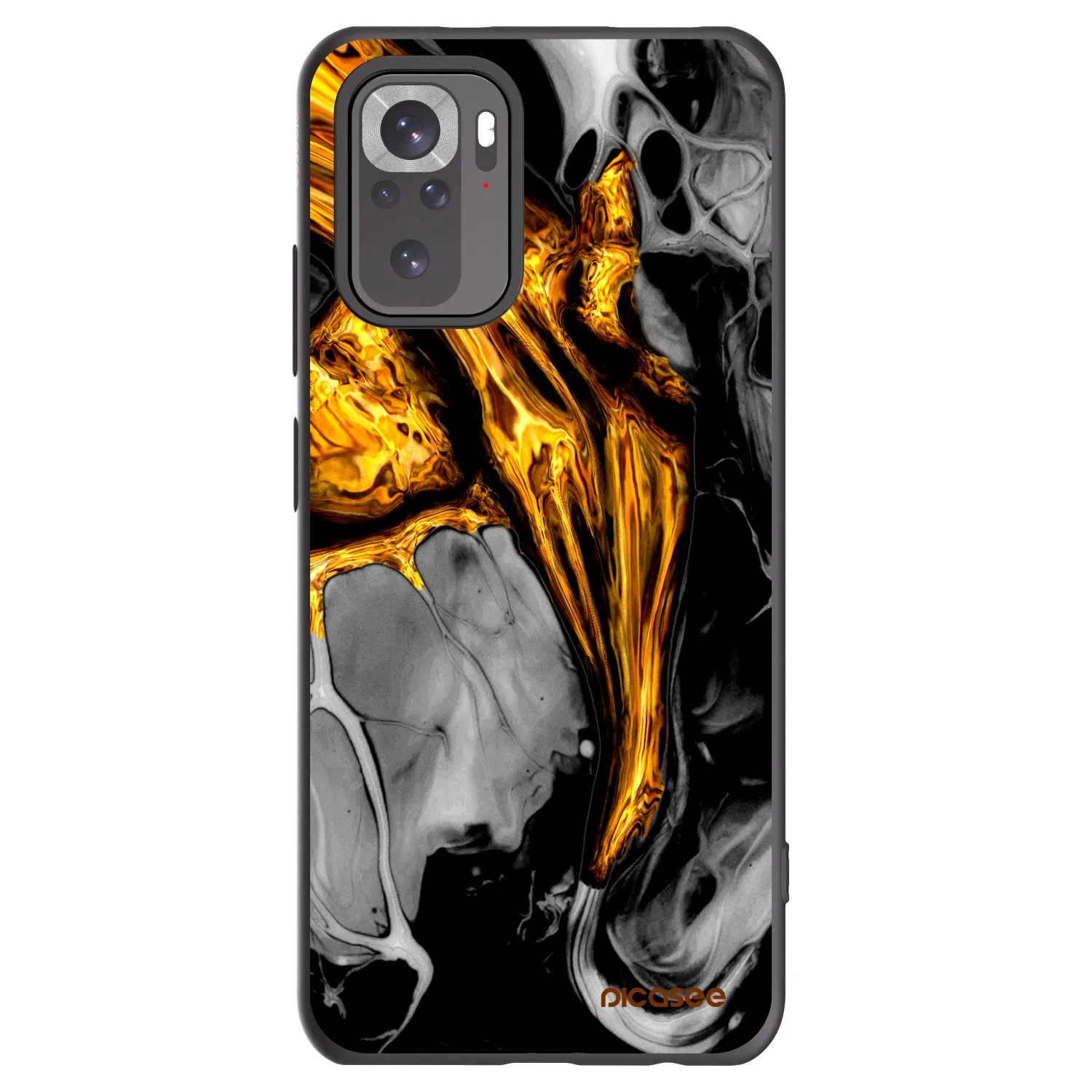 Picasee fekete szilikon tok az alábbi mobiltelefonokra Xiaomi Redmi Note 10S - Black Gold