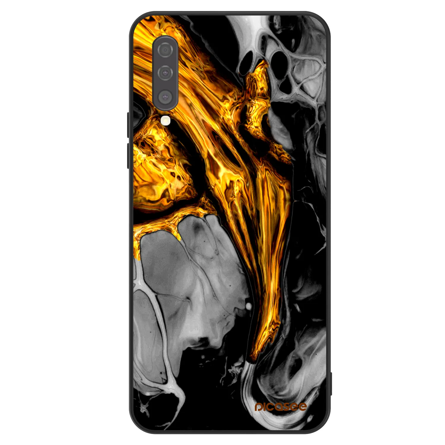 Picasee ULTIMATE CASE Samsung Galaxy A50 A505F - készülékre - Black Gold