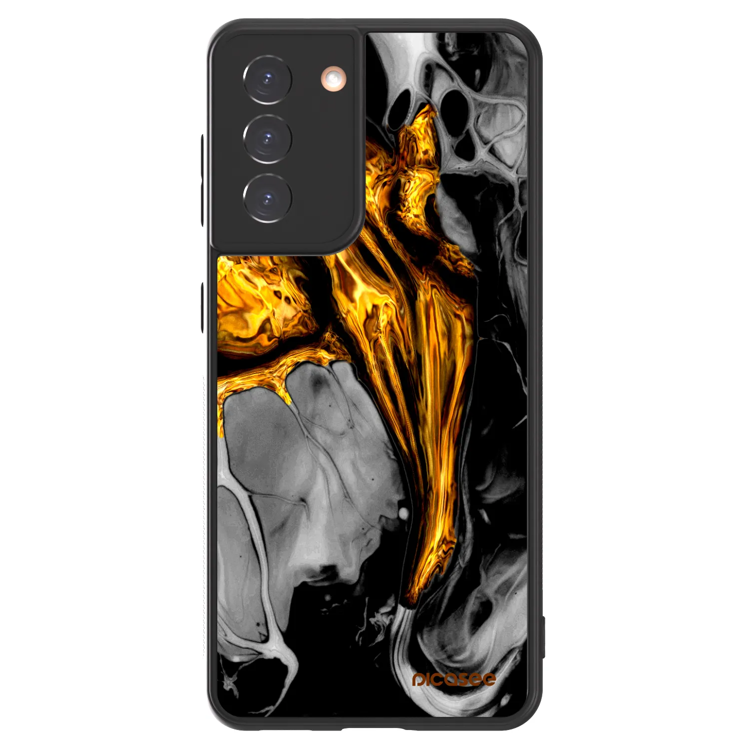 Picasee ULTIMATE CASE Samsung Galaxy S21 5G G991B - készülékre - Black Gold