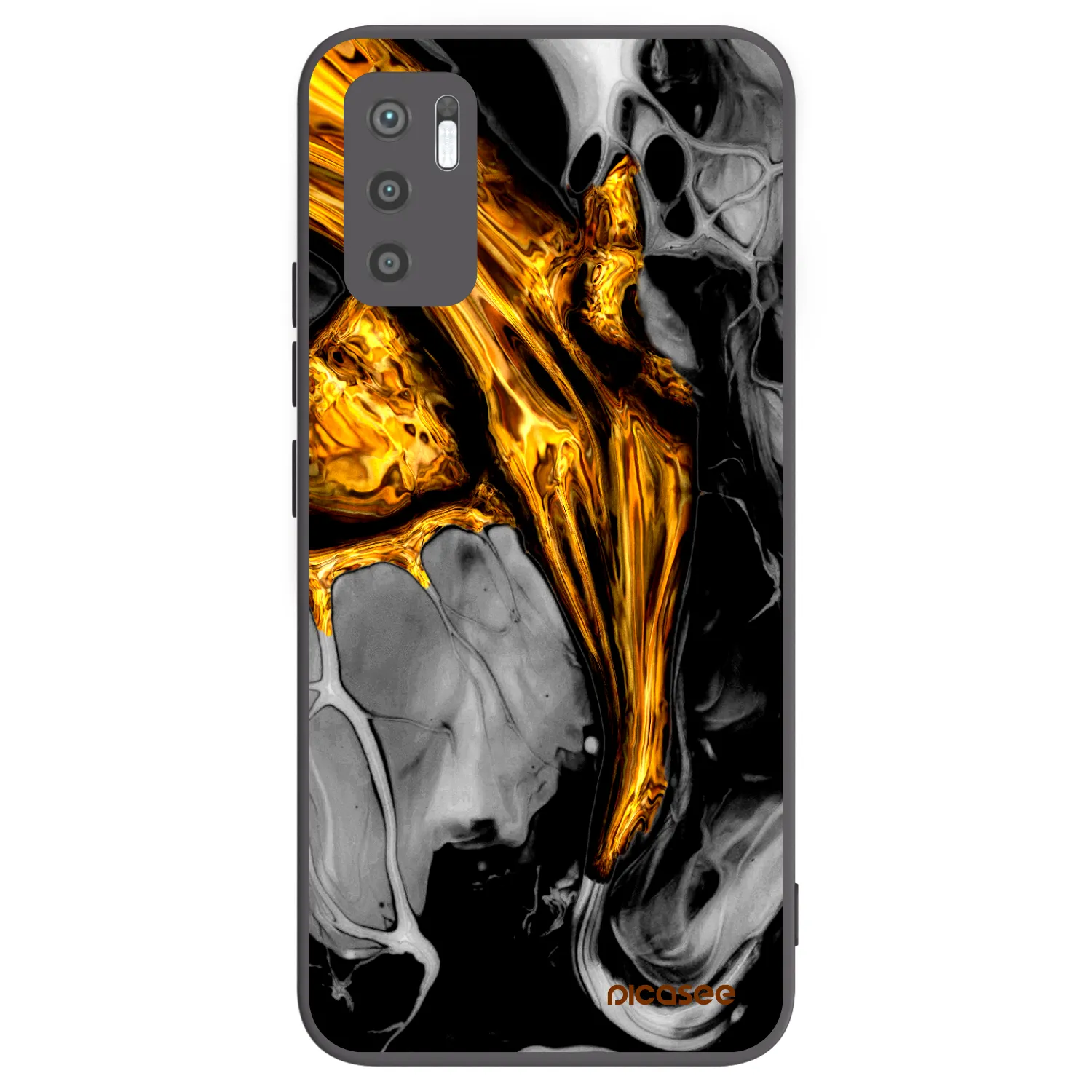 Picasee fekete szilikon tok az alábbi mobiltelefonokra Xiaomi Redmi Note 10 5G - Black Gold