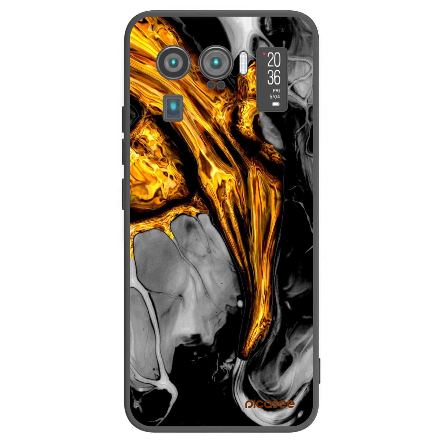 Picasee fekete szilikon tok az alábbi mobiltelefonokra Xiaomi Mi 11 Ultra - Black Gold