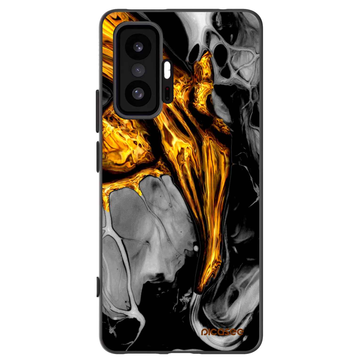 Picasee fekete szilikon tok az alábbi mobiltelefonokra Xiaomi 11T Pro - Black Gold