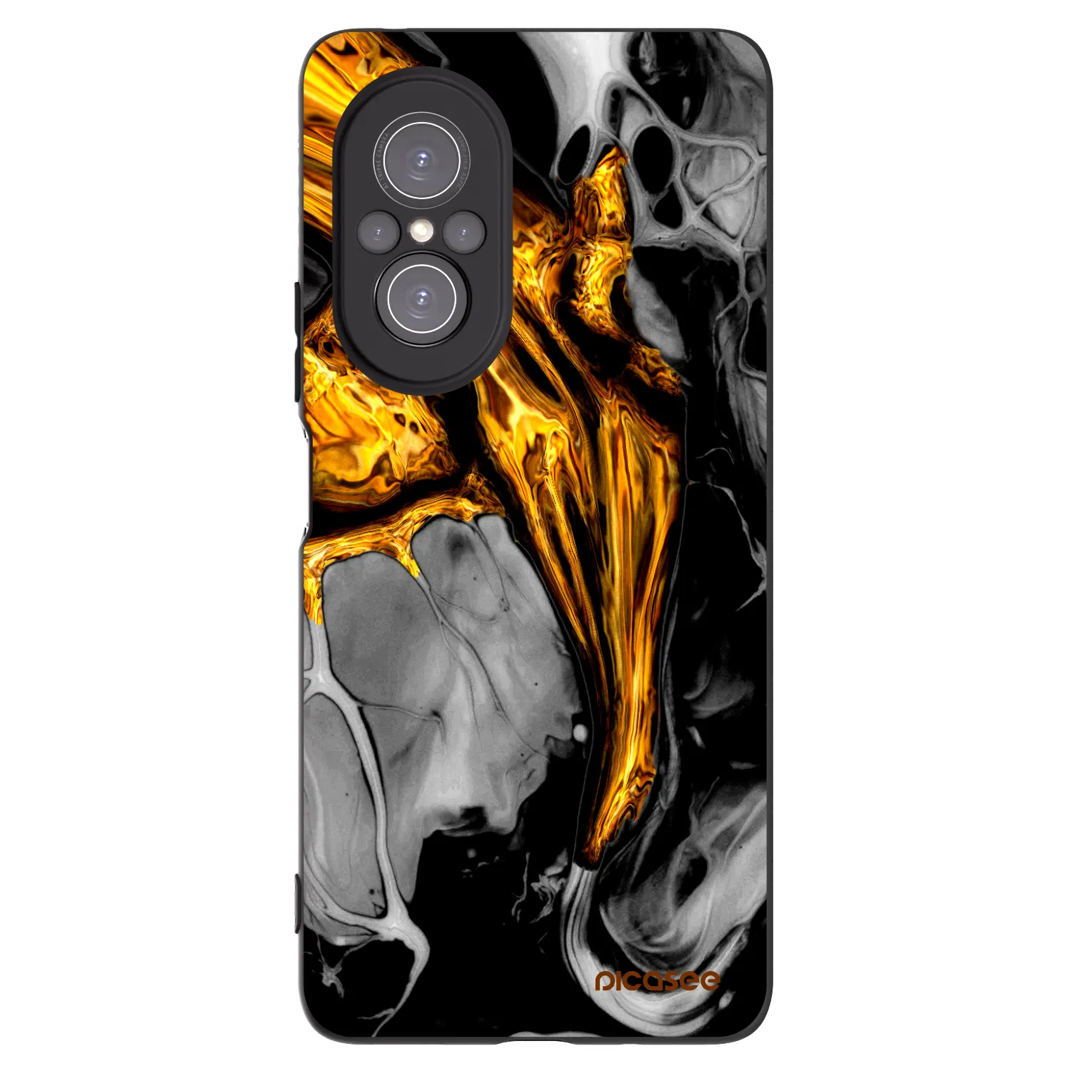 Picasee fekete szilikon tok az alábbi mobiltelefonokra Huawei Nova 9 SE - Black Gold