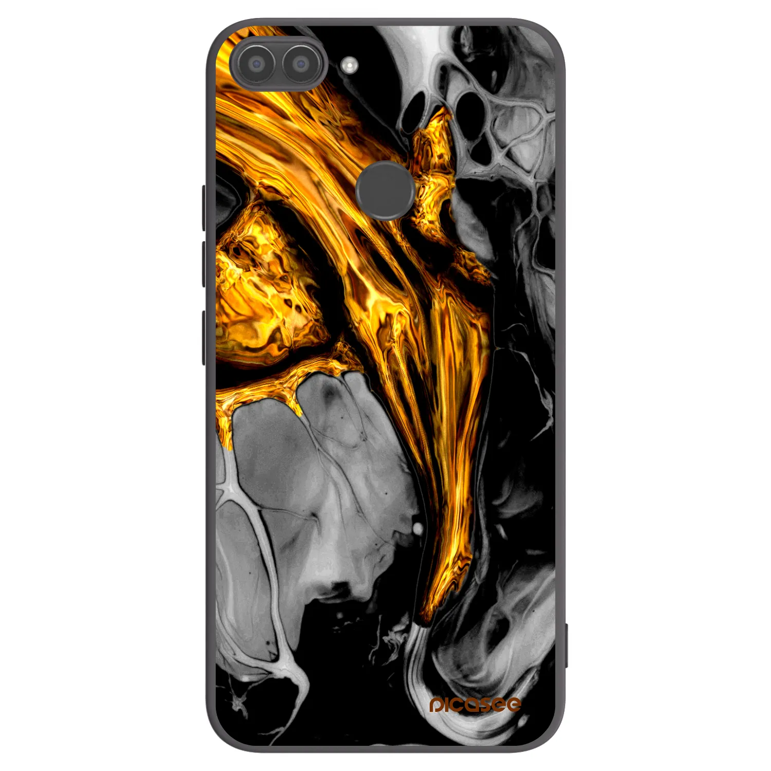 Picasee fekete szilikon tok az alábbi mobiltelefonokra Huawei P Smart - Black Gold