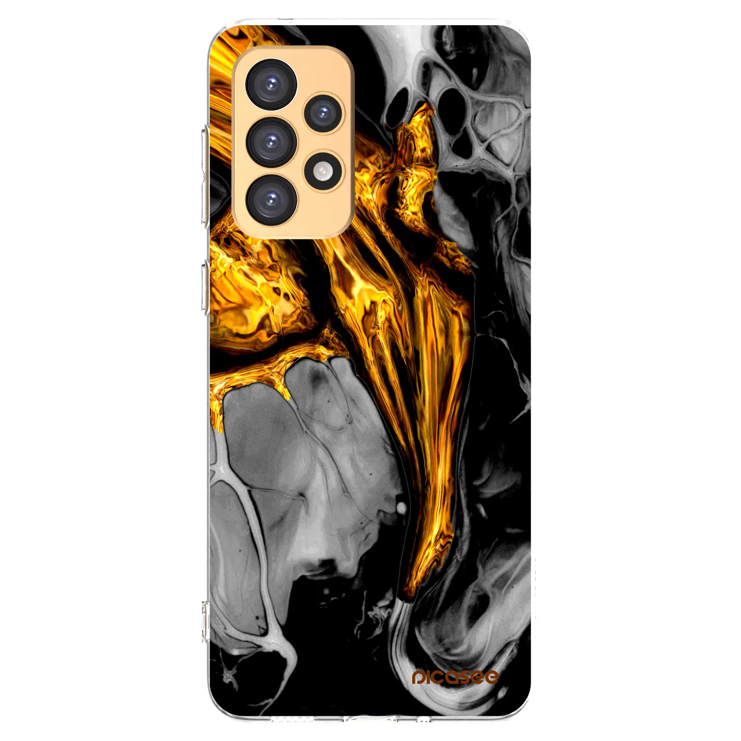 Picasee átlátszó szilikon tok az alábbi mobiltelefonokra Samsung Galaxy A33 5G A336 - Black Gold