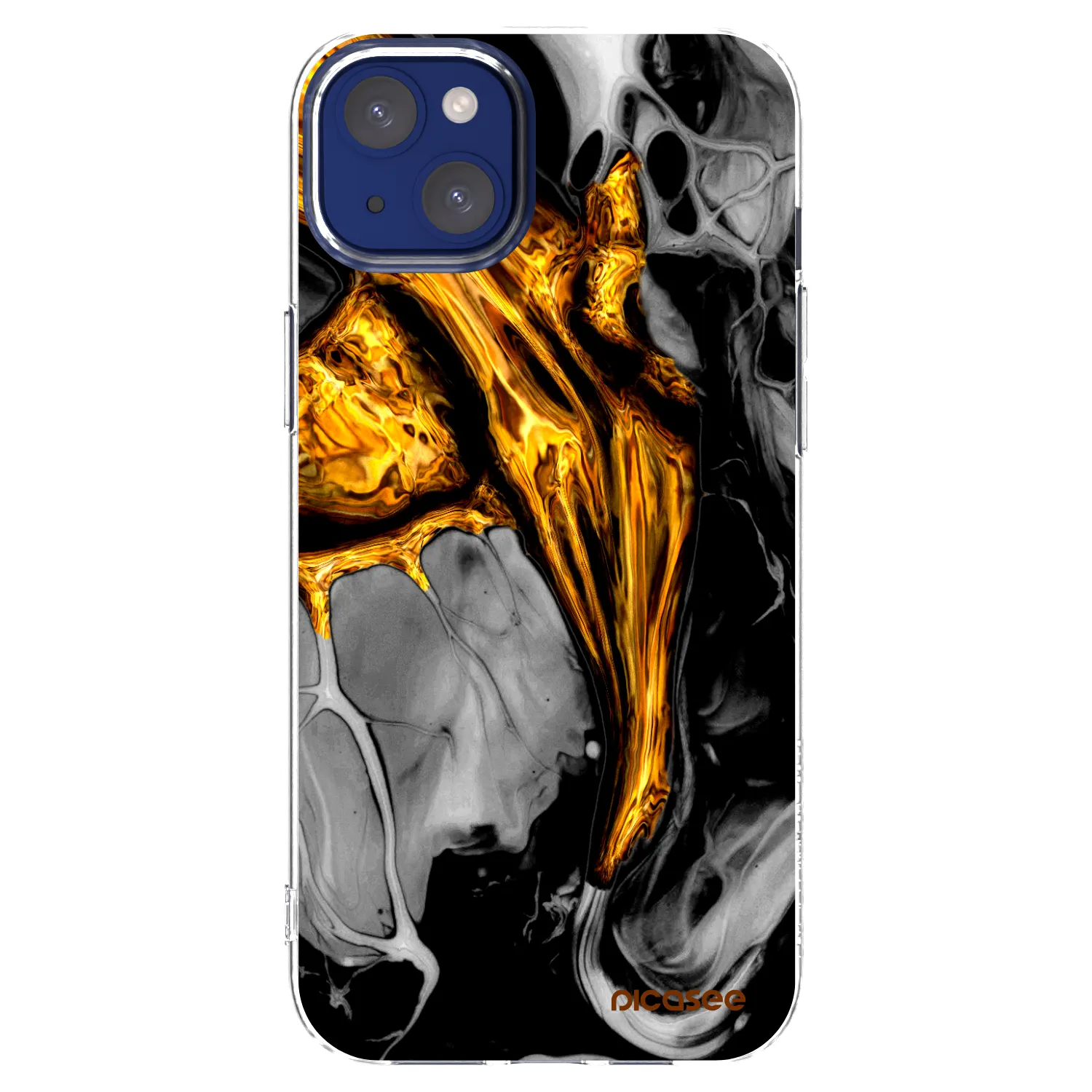 Picasee átlátszó szilikon tok az alábbi mobiltelefonokra Apple iPhone 14 Plus - Black Gold