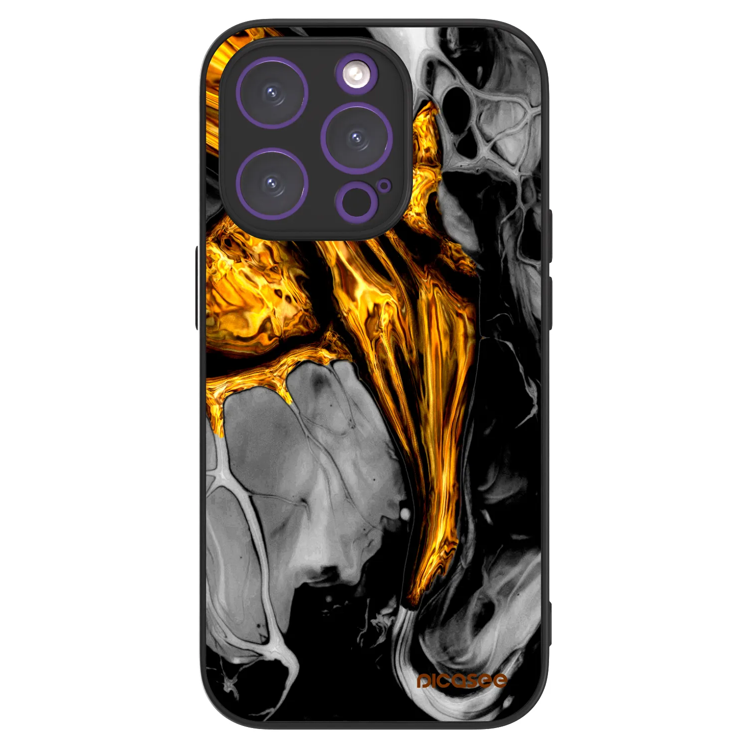 Picasee ULTIMATE CASE MagSafe Apple iPhone 14 Pro - készülékre - Black Gold