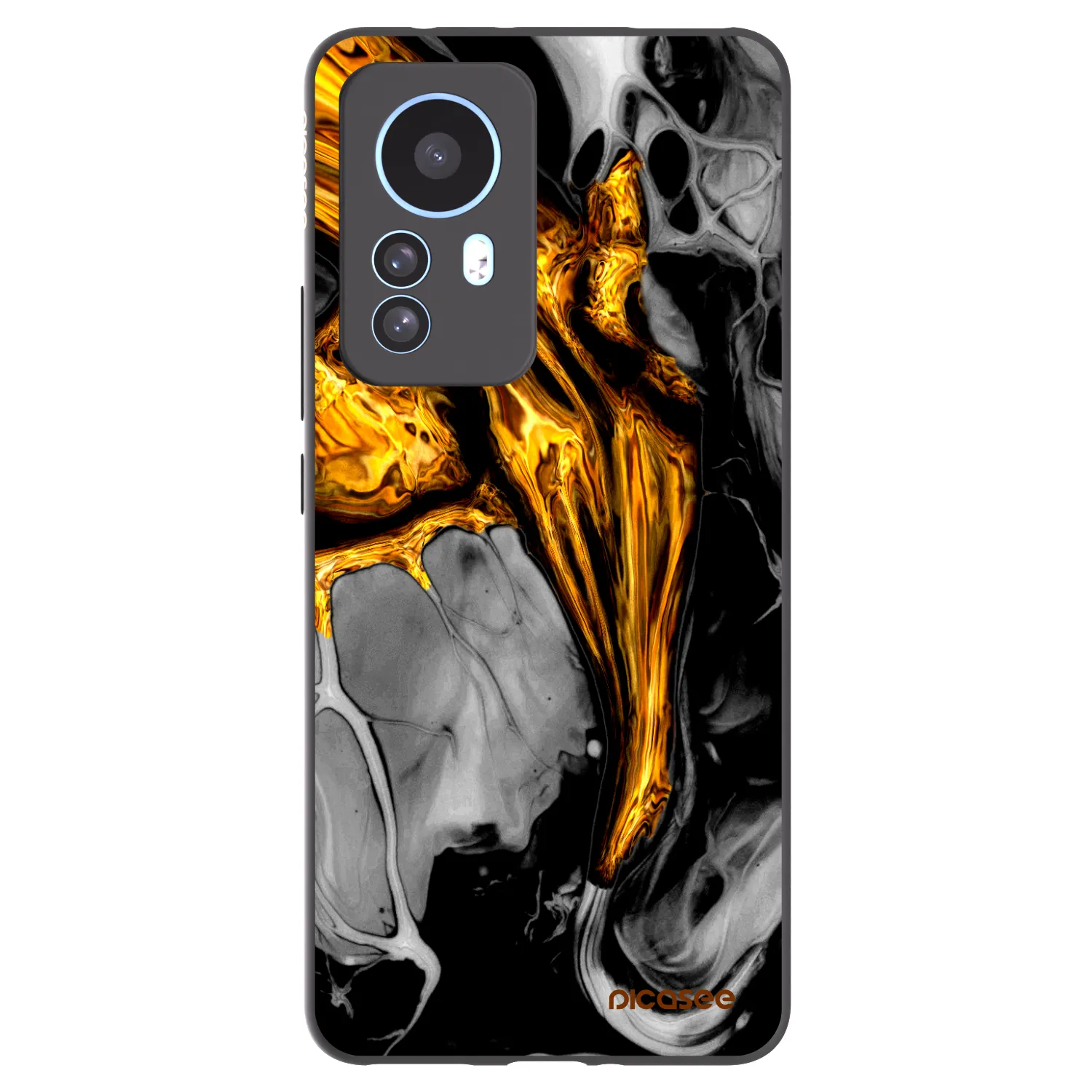 Picasee fekete szilikon tok az alábbi mobiltelefonokra Xiaomi 12T Pro - Black Gold